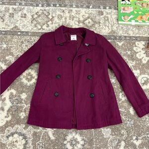 Old Navy Lady’s Double-Breasted Burgundy Pea Coat